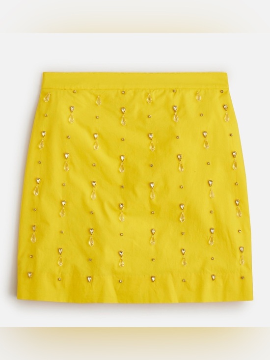J. Crew Dresses & Skirts - NWT! J.Crew Collection Yellow Embellished Mini Skirt - Crystal Detail. Size: 6